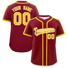 Classic Authentic Crimson Gold Baseball Jersey 1