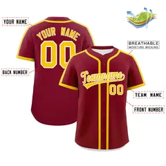 Classic Authentic Crimson Gold Baseball Jersey 2