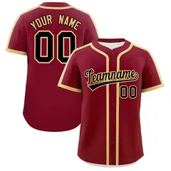 Classic Authentic Crimson Khaki Baseball Jersey 1