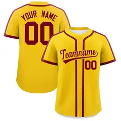 Classic Authentic Gold Crimson Baseball Jersey 1