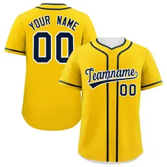 Classic Authentic Gold Navy Baseball Jersey 1