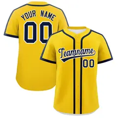 Classic Authentic Gold Navy Baseball Jersey 1