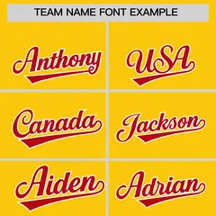 Classic Authentic Gold Red Baseball Jersey 3
