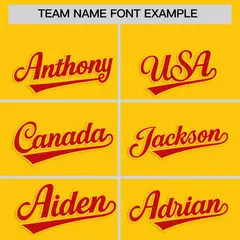 Classic Authentic Gold Red Baseball Jersey 3