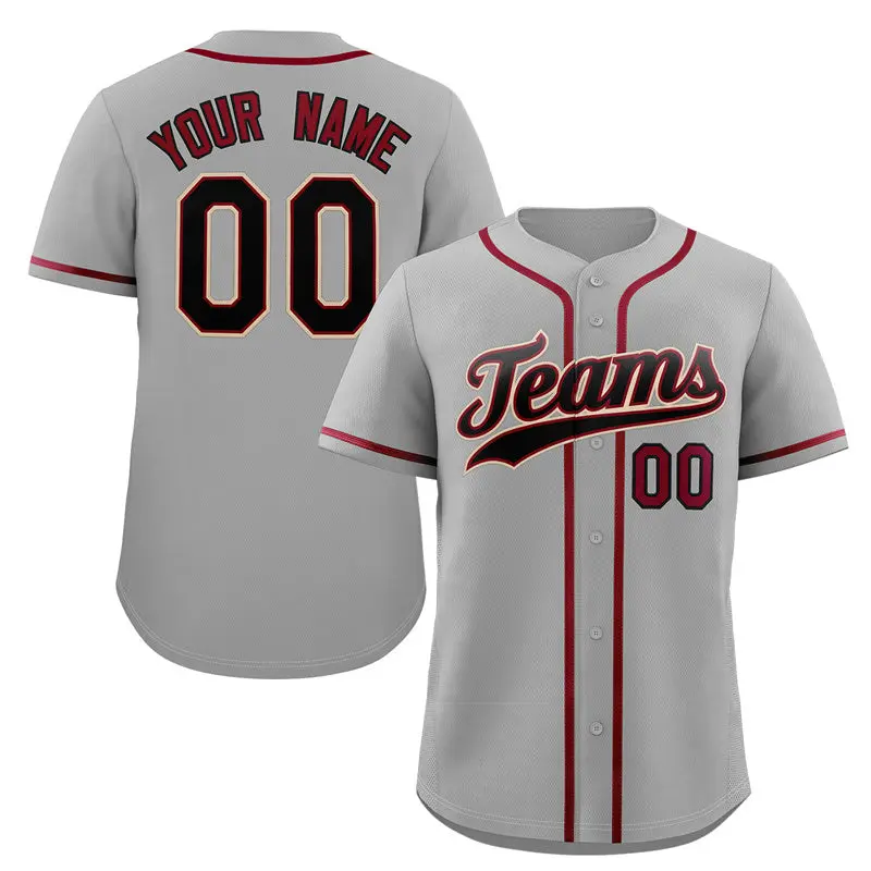 Classic Authentic Gray Black-Cream Baseball Jersey