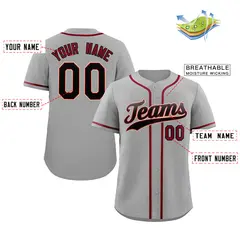Classic Authentic Gray Black-Cream Baseball Jersey 2
