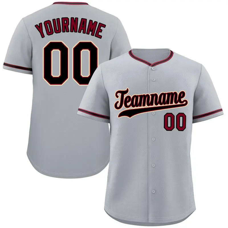 Classic Authentic Gray Black-Cream Baseball Jersey