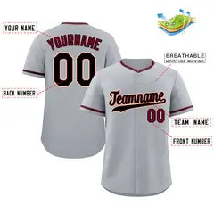Classic Authentic Gray Black-Cream Baseball Jersey 2