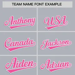 Classic Authentic Gray Pink Baseball Jersey 3