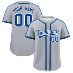 Classic Authentic Gray Royal Baseball Jersey 1