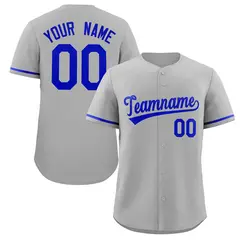 Classic Authentic Gray Royal Solid Baseball Jersey