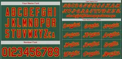 Classic Authentic Green Red-Orange Baseball Jersey 3