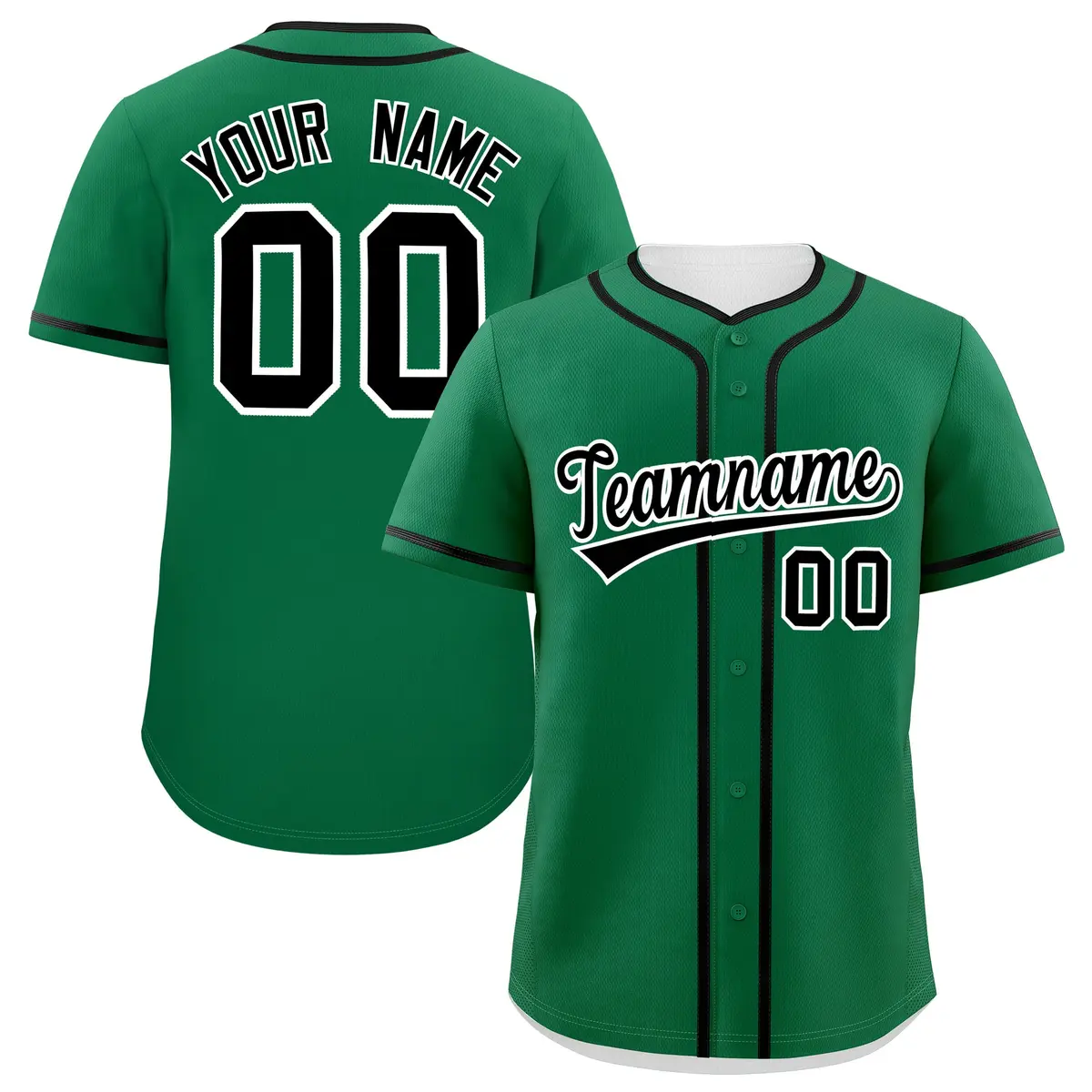 Classic Authentic Kelly Green Black Baseball Jersey