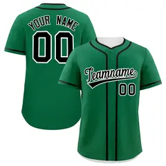 Classic Authentic Kelly Green Black Baseball Jersey