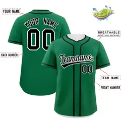 Classic Authentic Kelly Green Black Baseball Jersey 2