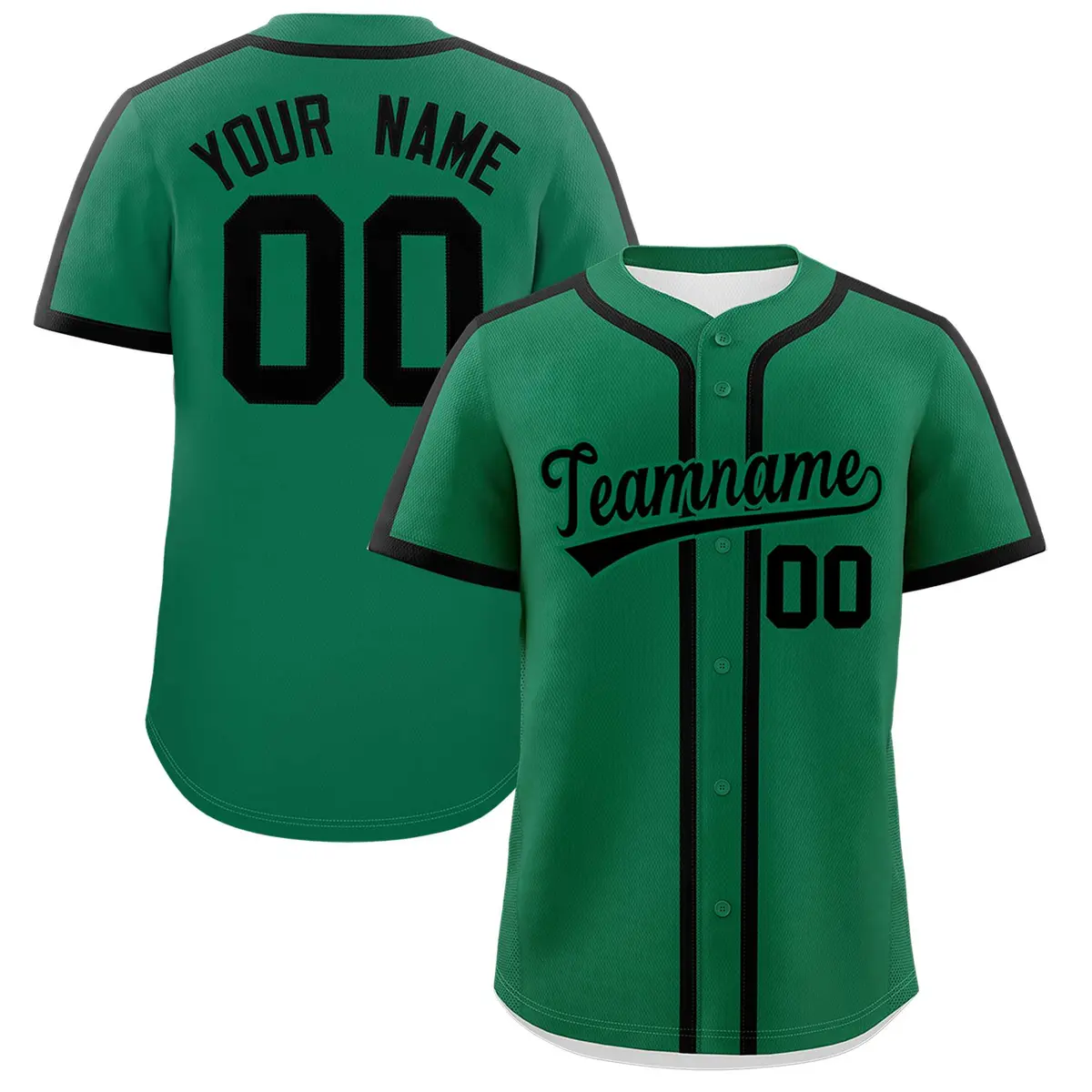 Classic Authentic Kelly Green Black Baseball Jersey