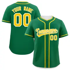 Classic Authentic Kelly Green Gold Baseball Jersey 1