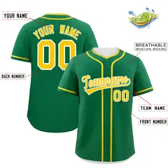 Classic Authentic Kelly Green Gold Baseball Jersey 2