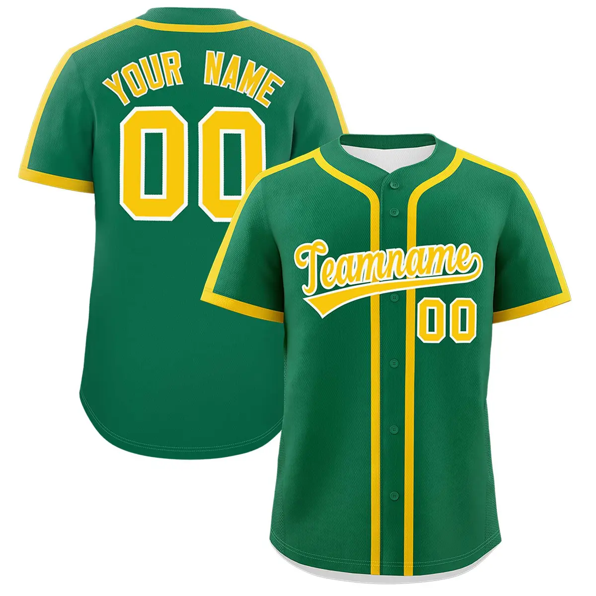 Classic Authentic Kelly Green Gold Baseball Jersey