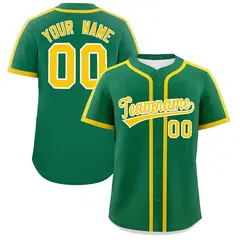 Classic Authentic Kelly Green Gold Baseball Jersey 1