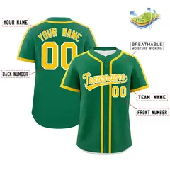 Classic Authentic Kelly Green Gold Baseball Jersey 2