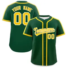 Classic Authentic Kelly Green Gold Baseball Jersey 1