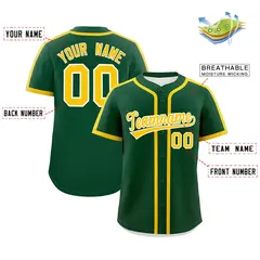 Classic Authentic Kelly Green Gold Baseball Jersey 2