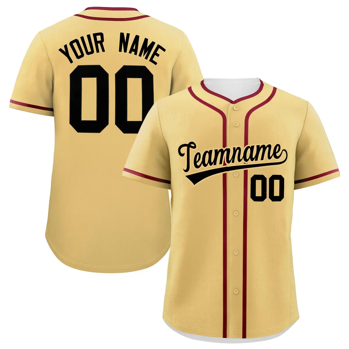Classic Authentic Khaki Crimson Baseball Jersey