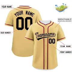 Classic Authentic Khaki Crimson Baseball Jersey 2