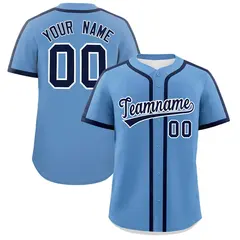 Classic Authentic Light Blue Navy Baseball Jersey 1