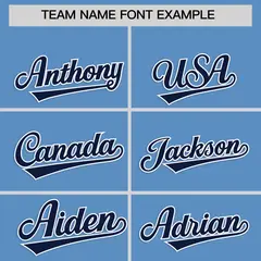 Classic Authentic Light Blue Navy Baseball Jersey 3
