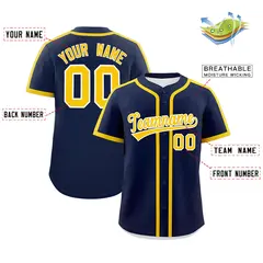 Classic Authentic Navy Gold Baseball Jersey 2