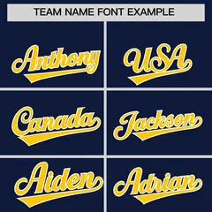 Classic Authentic Navy Gold Baseball Jersey 3