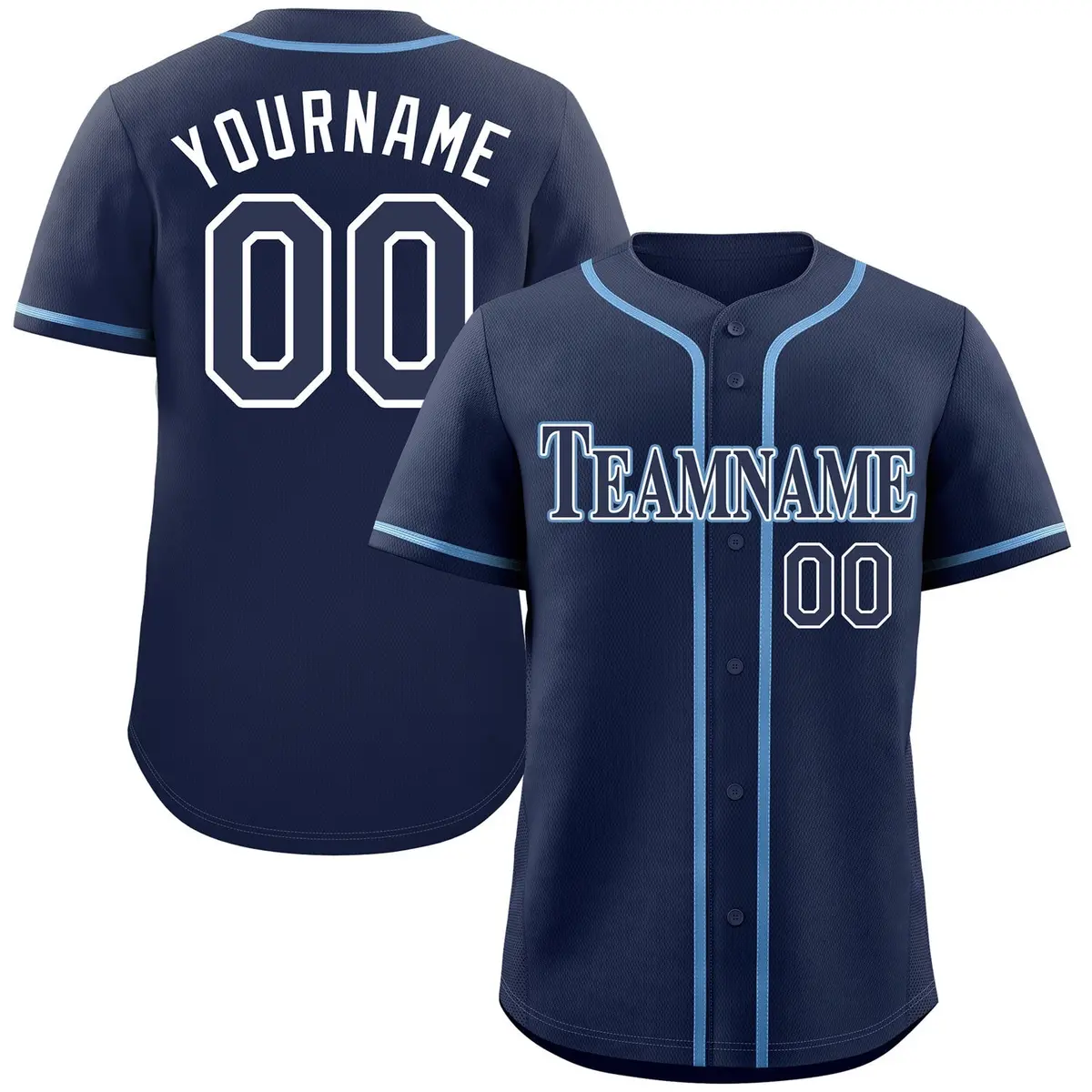 Classic Authentic Navy Navy-Powder Blue Baseball Jersey