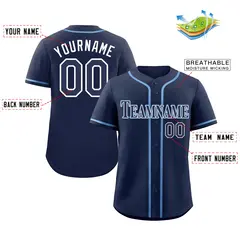 Classic Authentic Navy Navy-Powder Blue Baseball Jersey 2