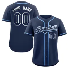 Classic Authentic Navy Navy-Powder Blue Baseball Jersey 1