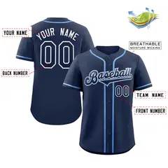 Classic Authentic Navy Navy-Powder Blue Baseball Jersey 2