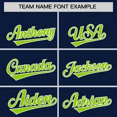 Classic Authentic Navy Neon Green Baseball Jersey 3