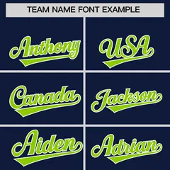 Classic Authentic Navy Neon Green Baseball Jersey 3