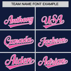 Classic Authentic Navy Pink Baseball Jersey 3