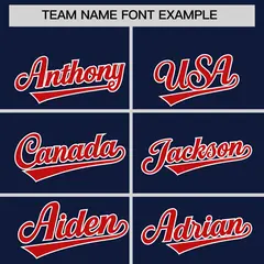 Classic Authentic Navy Red Baseball Jersey 3