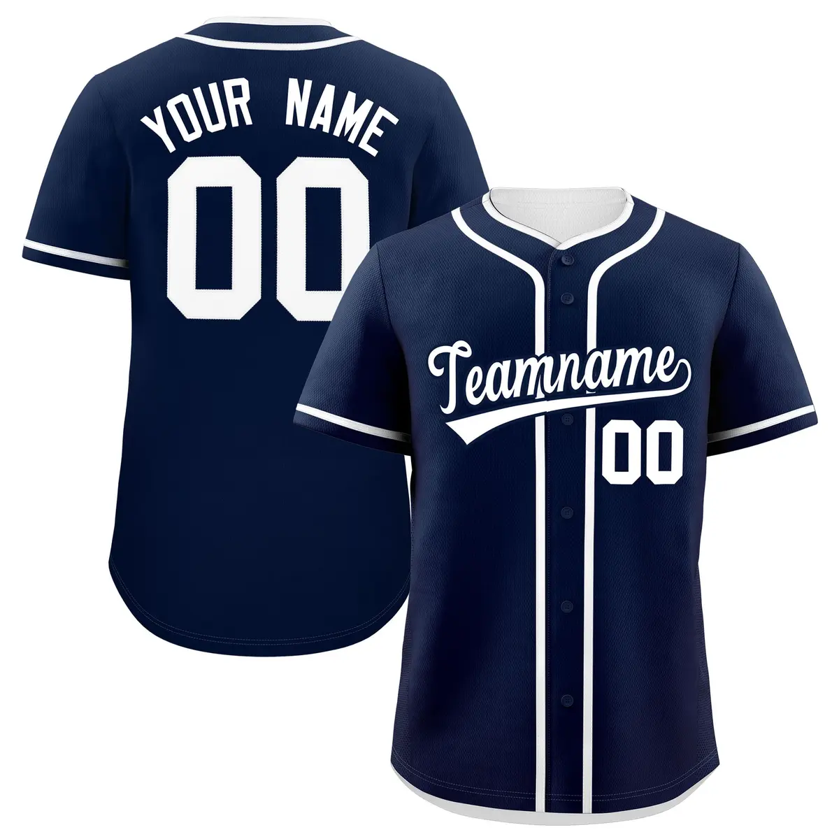 Classic Authentic Navy White Baseball Jersey