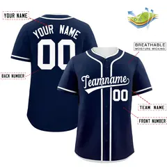 Classic Authentic Navy White Baseball Jersey 2