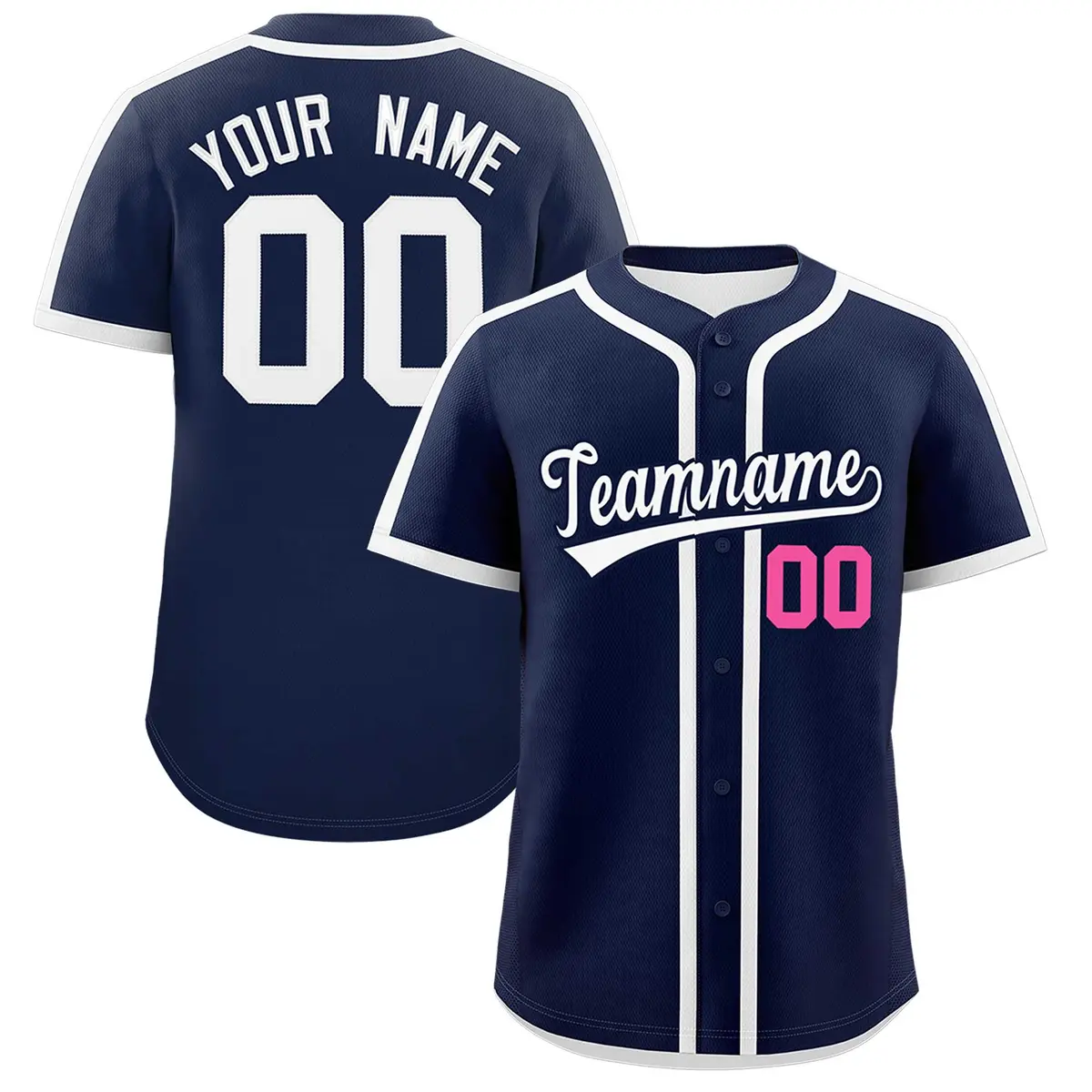 Classic Authentic Navy White Baseball Jersey