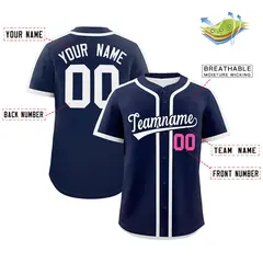 Classic Authentic Navy White Baseball Jersey 2