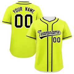 Classic Authentic Neon Green Black Baseball Jersey 1