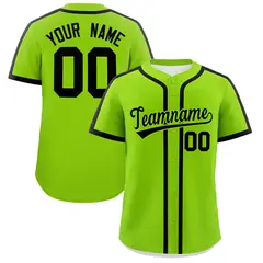 Classic Authentic Neon Green Black Baseball Jersey 1