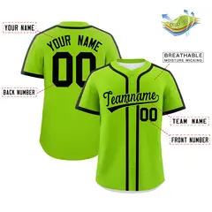 Classic Authentic Neon Green Black Baseball Jersey 2