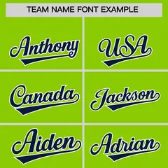 Classic Authentic Neon Green Navy Baseball Jersey 3
