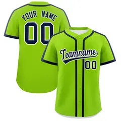Classic Authentic Neon Green Navy Baseball Jersey 1